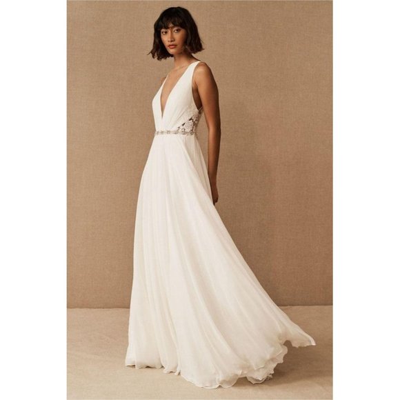 BHLDN Jenny Yoo Elinor Wedding Gown Size 6 NEW - Picture 4 of 16